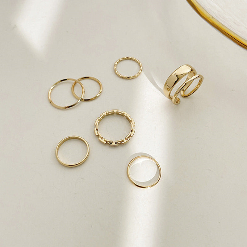 7-Piece Vintage Rings Set: Perfect Gift for Women